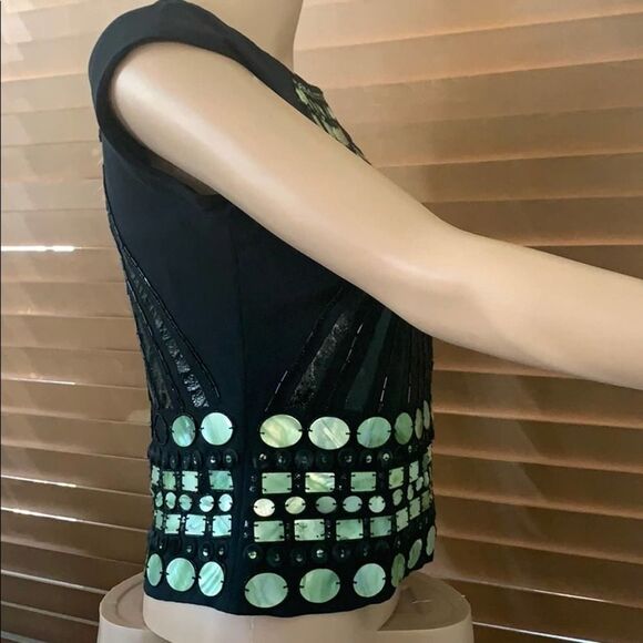 TORY BURCH EMBEZZLISH BLACK SILK BLOUSE SZ… - Picture 3 of 9